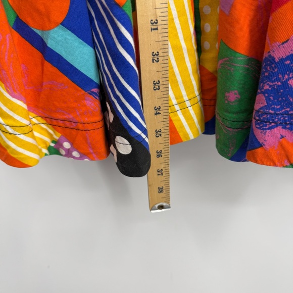 Vintage 1980s Gene Ewing BIS rainbow circle maxi skirt sz P XS - Picture 4 of 7